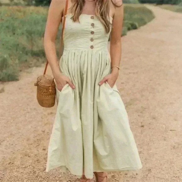 Free People Lilah Midi Dress Sz M - Picture 2 of 12